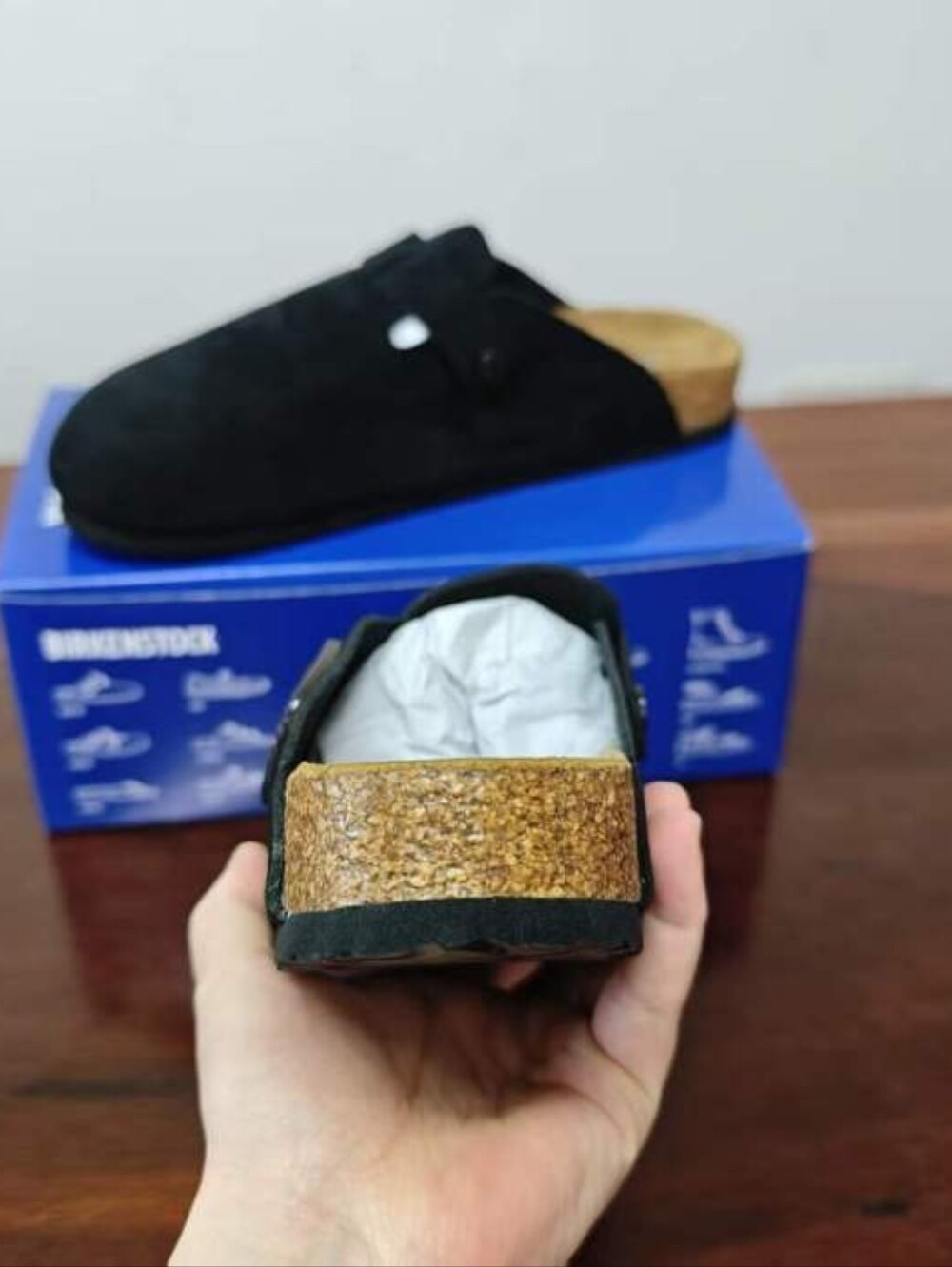 Men's Regular Width New With Box Black Birkenstock Boston Clog Slip On - Picture 3 of 4